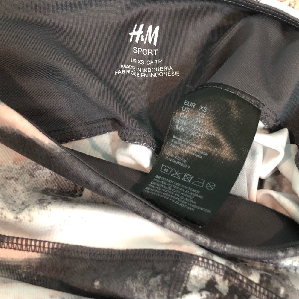 H&M Sport Leggings Grey White Pink Black Size XS —#036 - Picture 8 of 10